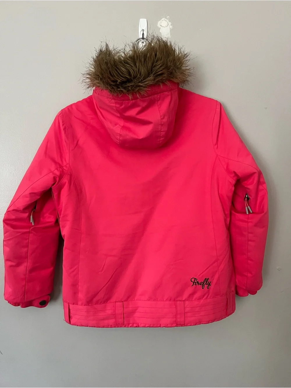 Firefly Girls Pink Ski Jacket Medium 10/12 Fur Hood Winter Coat